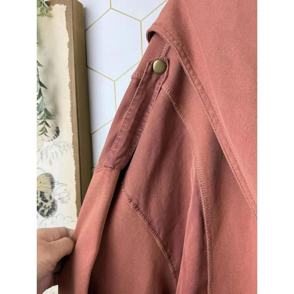 Free People Boho Asymmetrical Drape Hooded Jacket w/ Cinched Waist - Size -Small